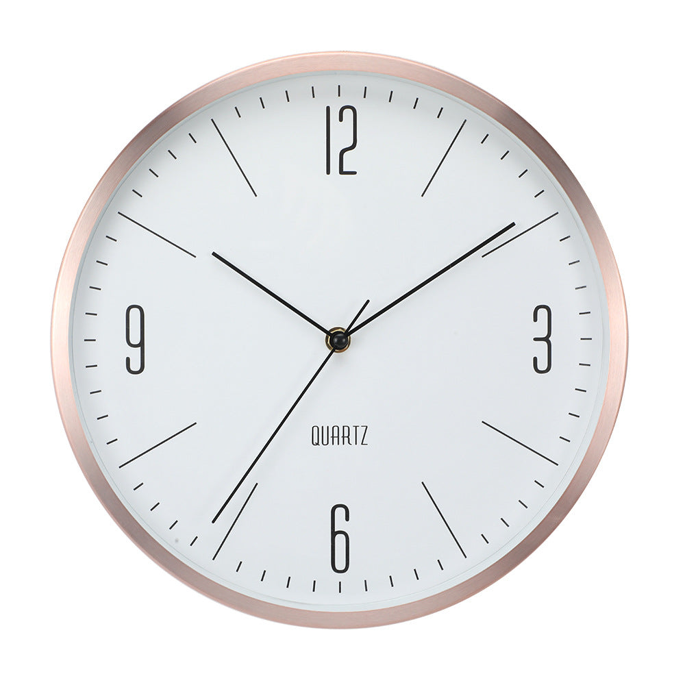 Shopbabad wall clocks - Brushed-Finish Metal Wall Clock in Rose Gold