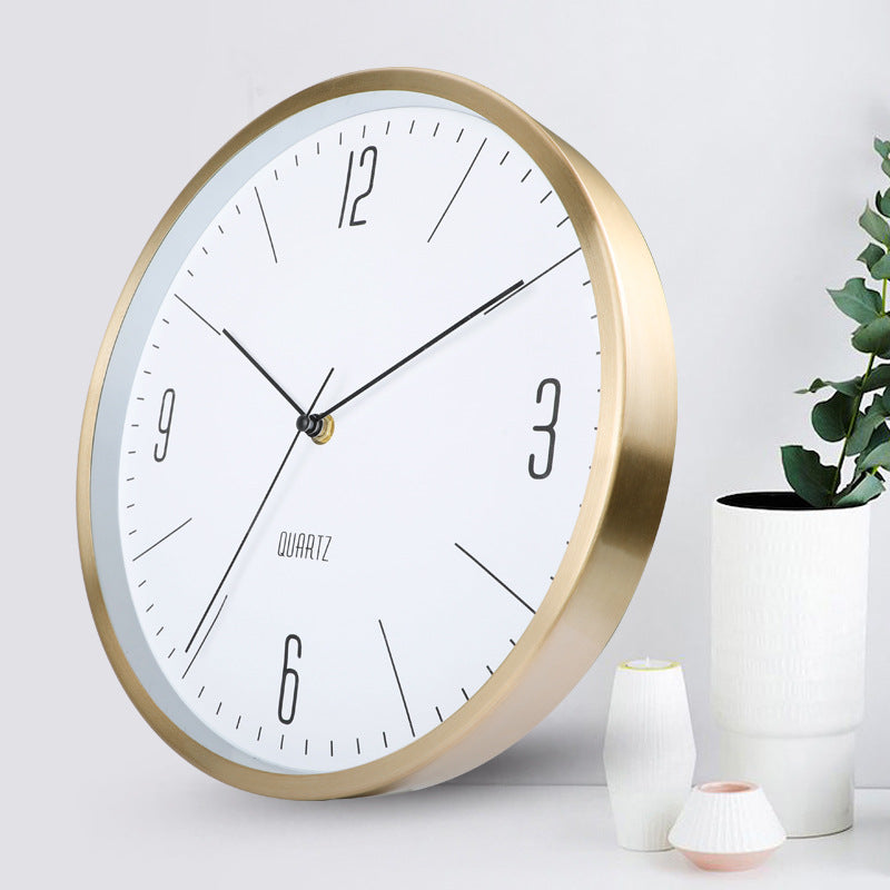 Shopbabad wall clocks - Brushed-Finish Metal Wall Clock in Gold