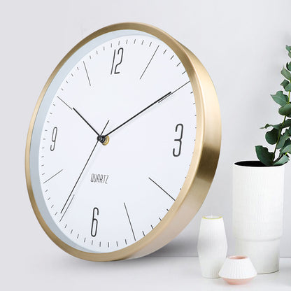 Shopbabad wall clocks - Brushed-Finish Metal Wall Clock in Gold